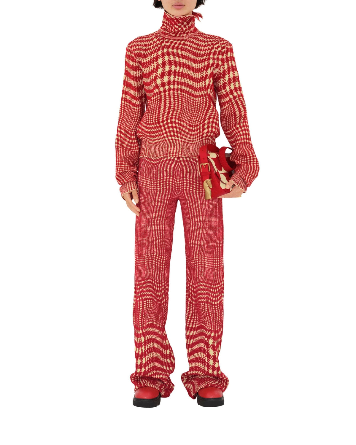 W KNIT TROUSERS MOTIFS PILLAR IP
