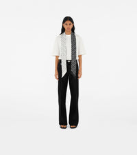 SILK SCARVES NOIR BLANC
