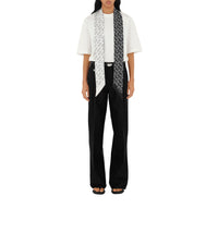 SILK SCARVES NOIR BLANC