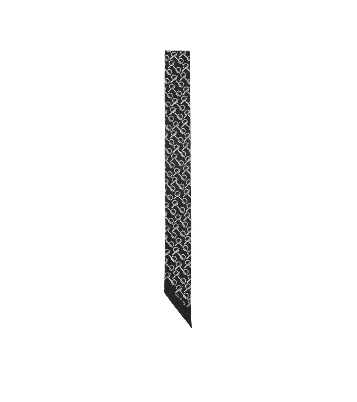SILK SCARVES NOIR BLANC