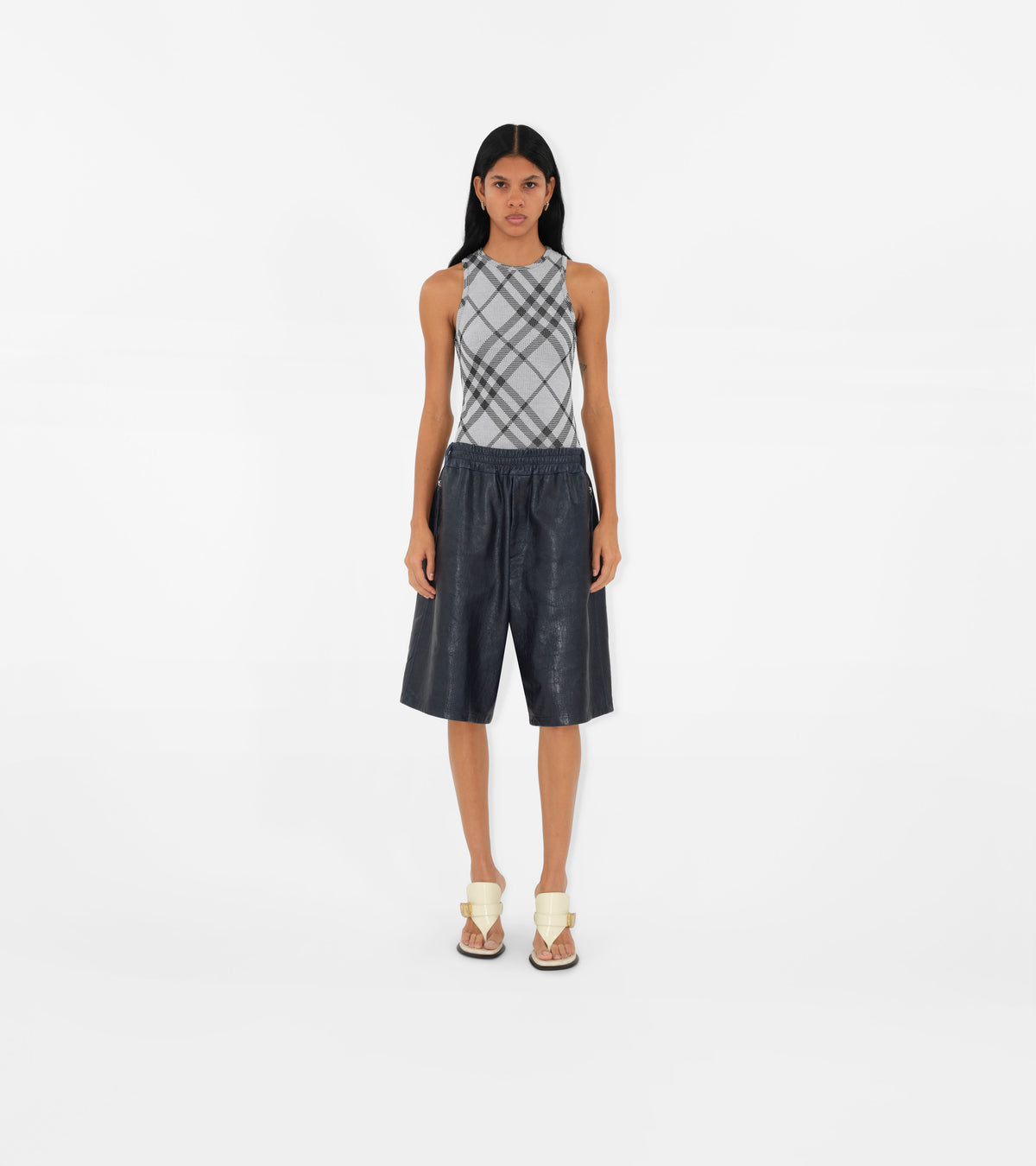 W JWEAR TANK Carreaux IP Blanc/Noir