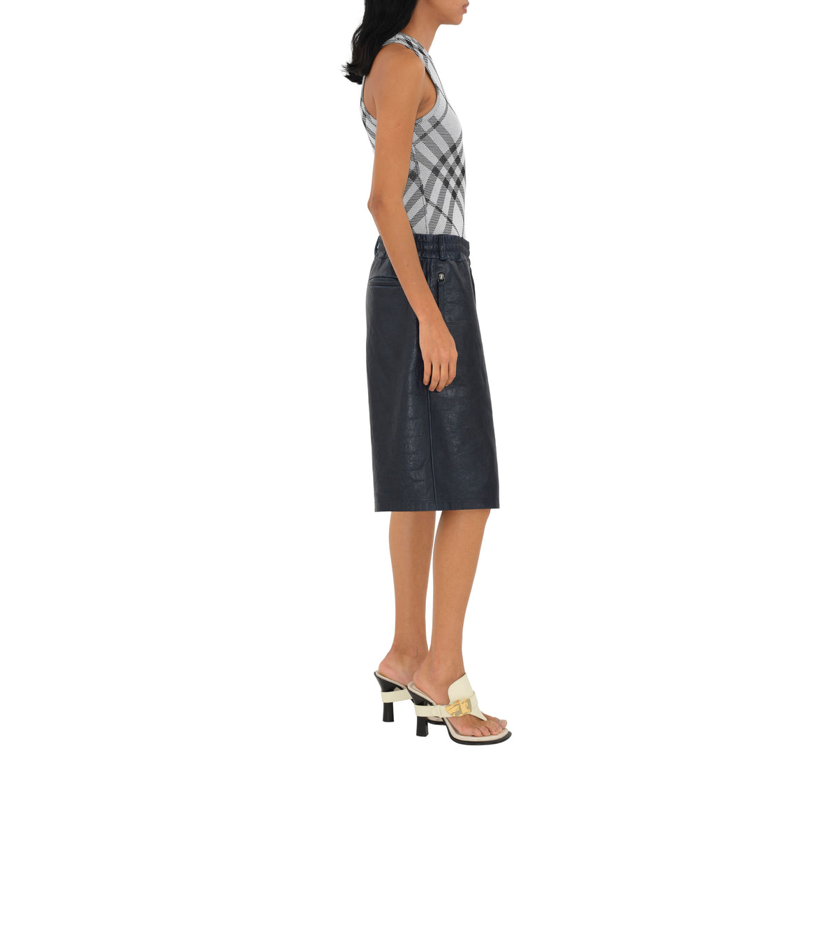 W JWEAR TANK Carreaux IP Blanc/Noir
