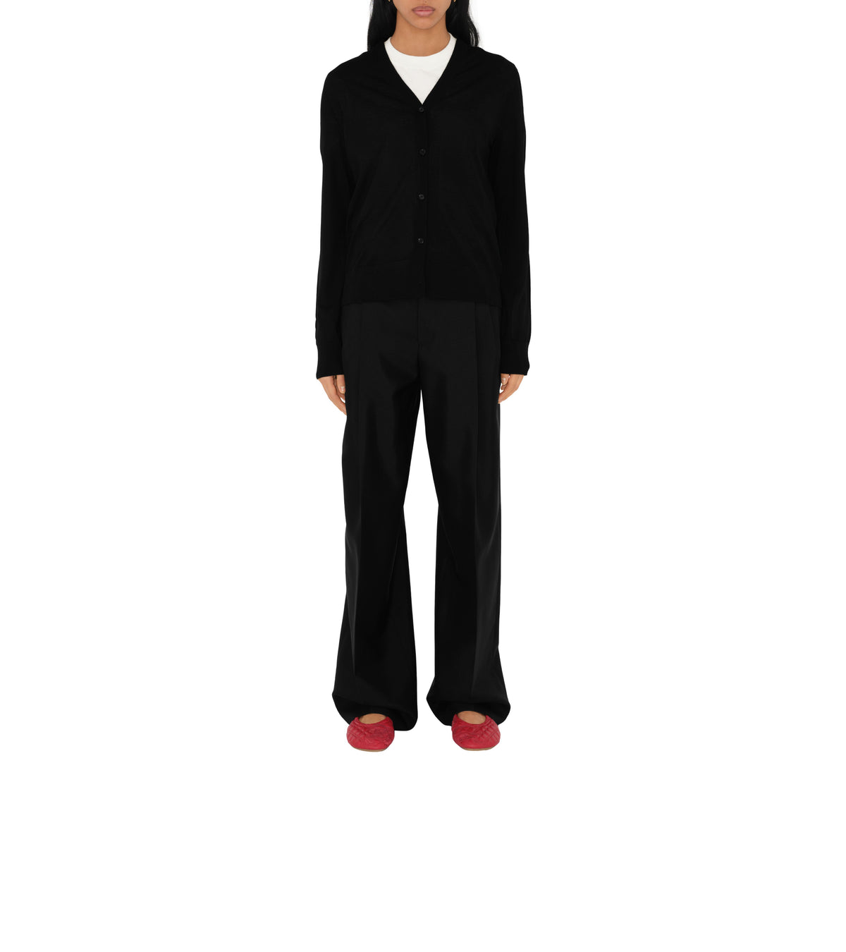 W KNIT CARDIGAN NOIR