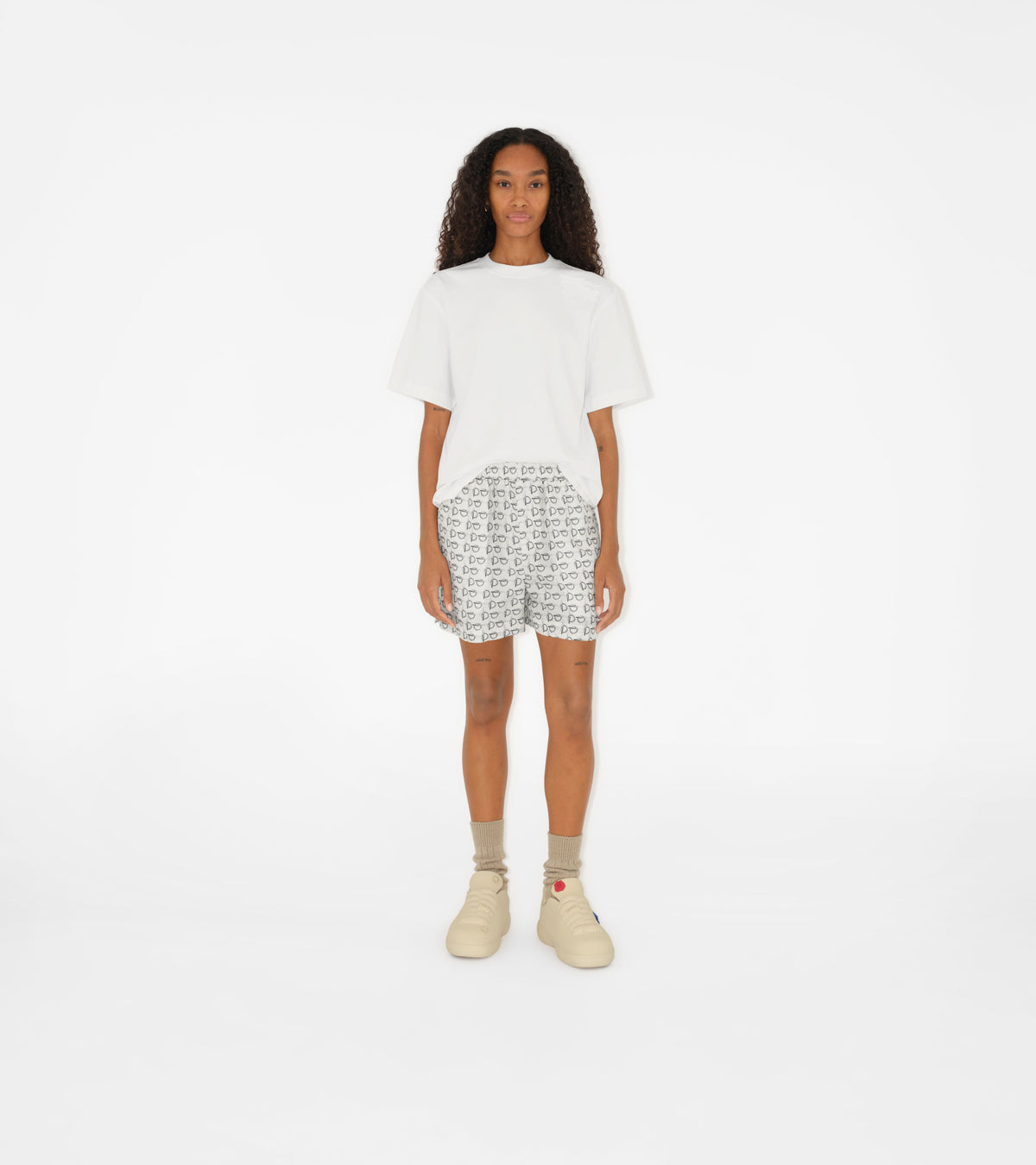 W SHORTS SILVER/WHITE
