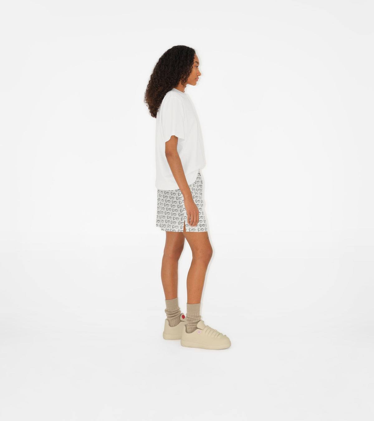 W SHORTS SILVER/WHITE