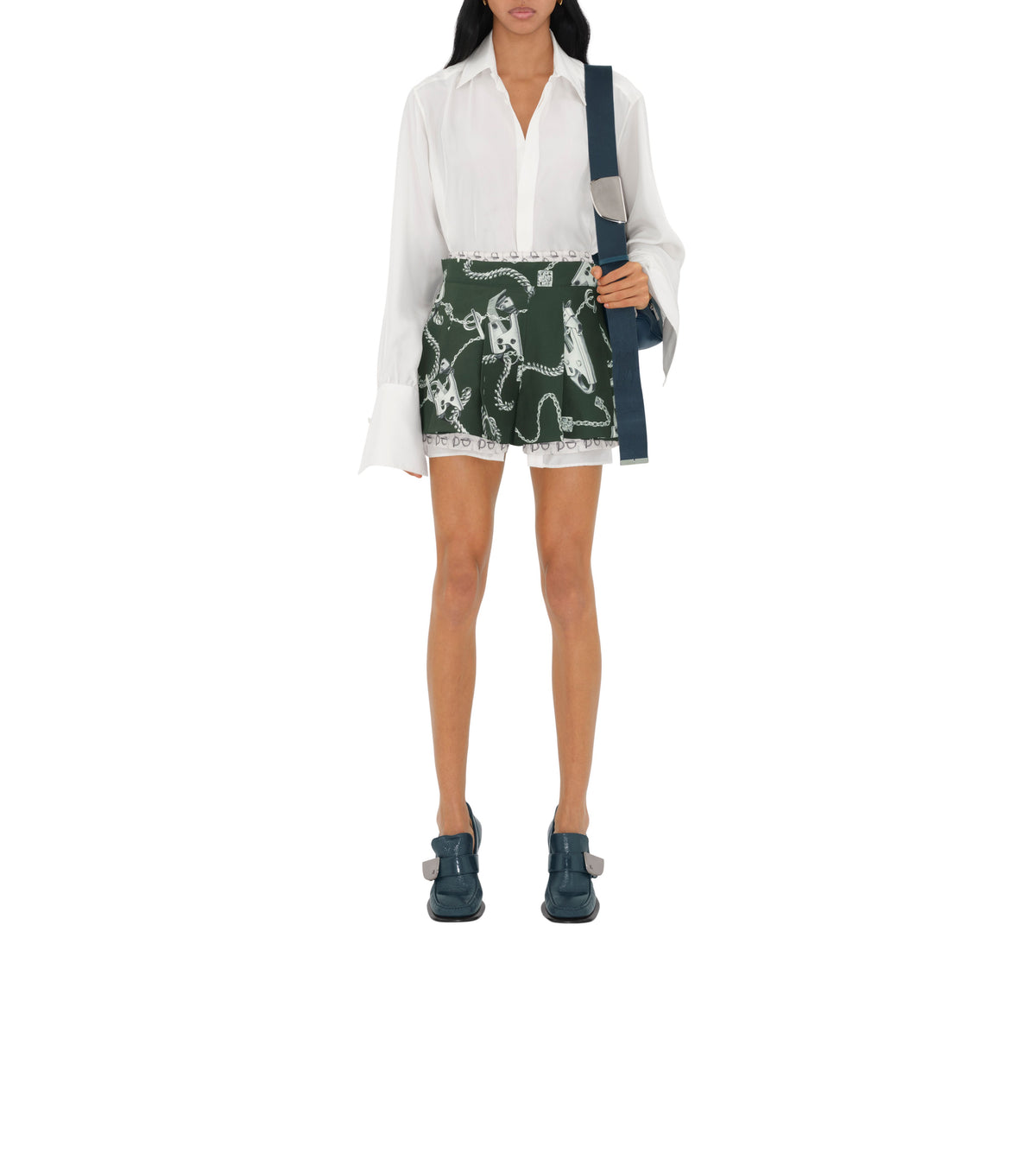 W SHORTS SILVER/WHITE