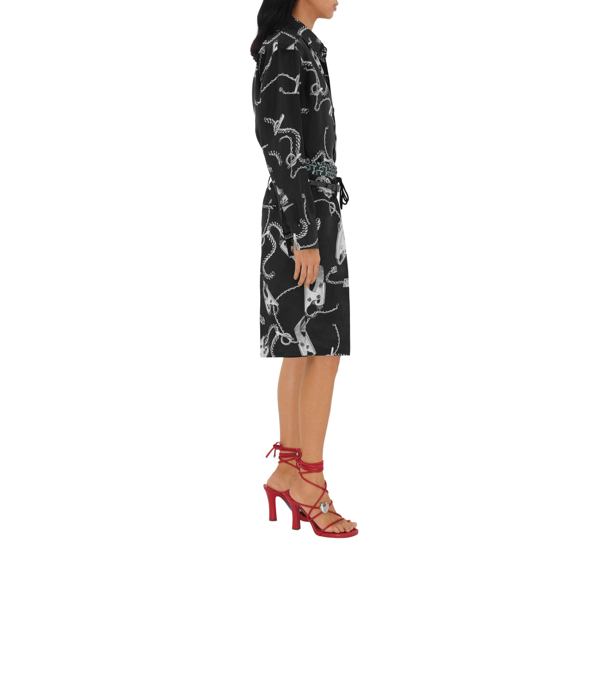 W HEELED SANDAL Écarlate