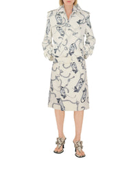 W D BREASTED COAT SILVER/WHITE