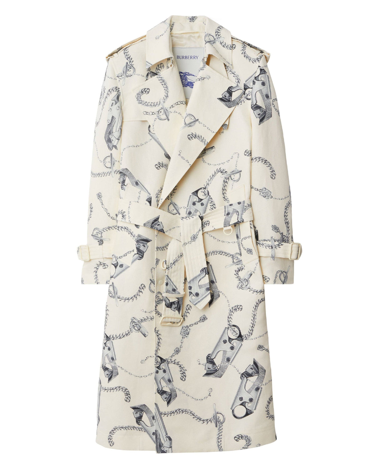 W D BREASTED COAT SILVER/WHITE