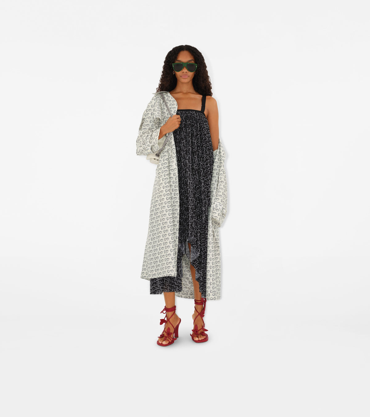 W D BREASTED COAT MOTIF IP BLANC