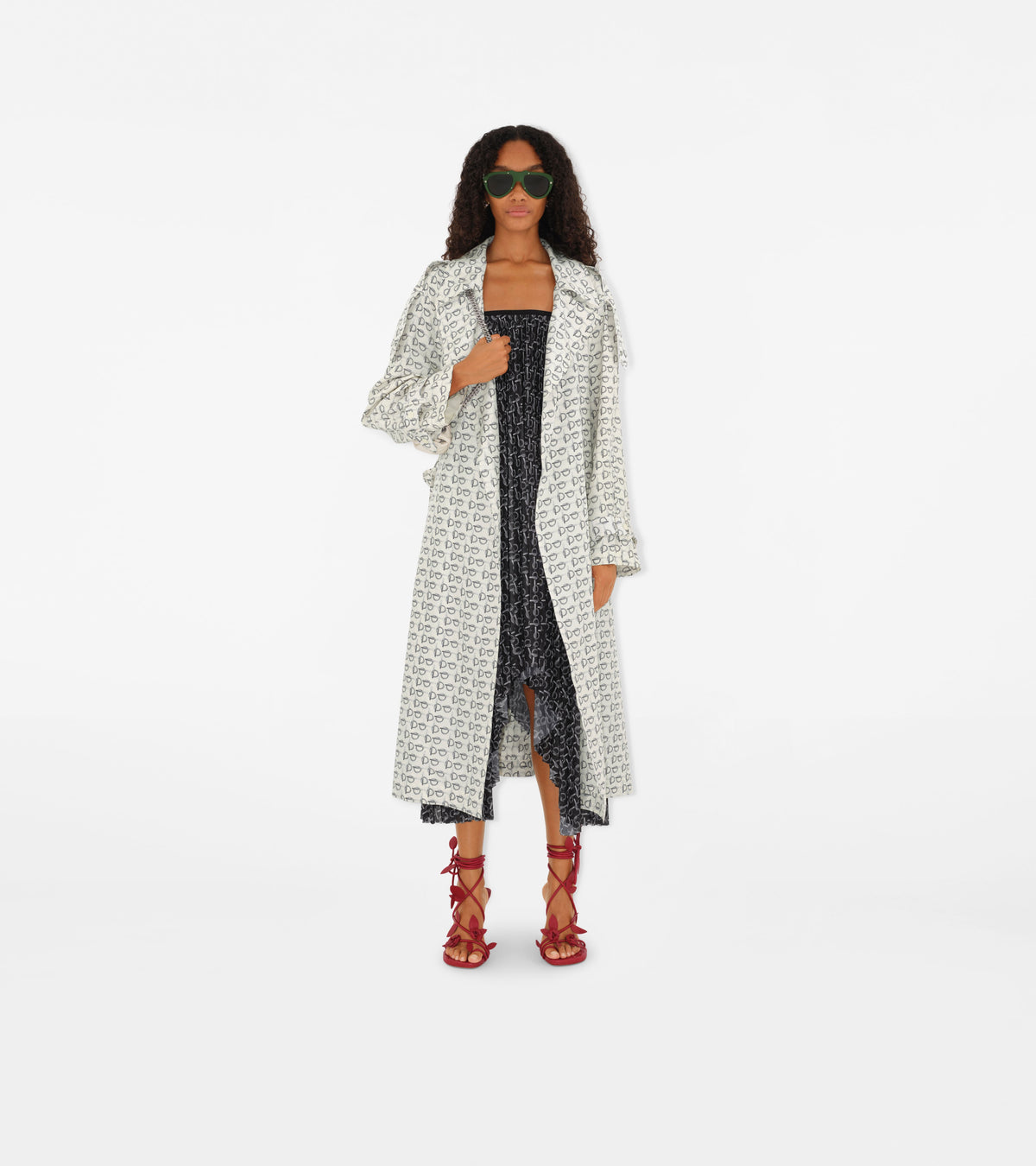 W D BREASTED COAT MOTIF IP BLANC