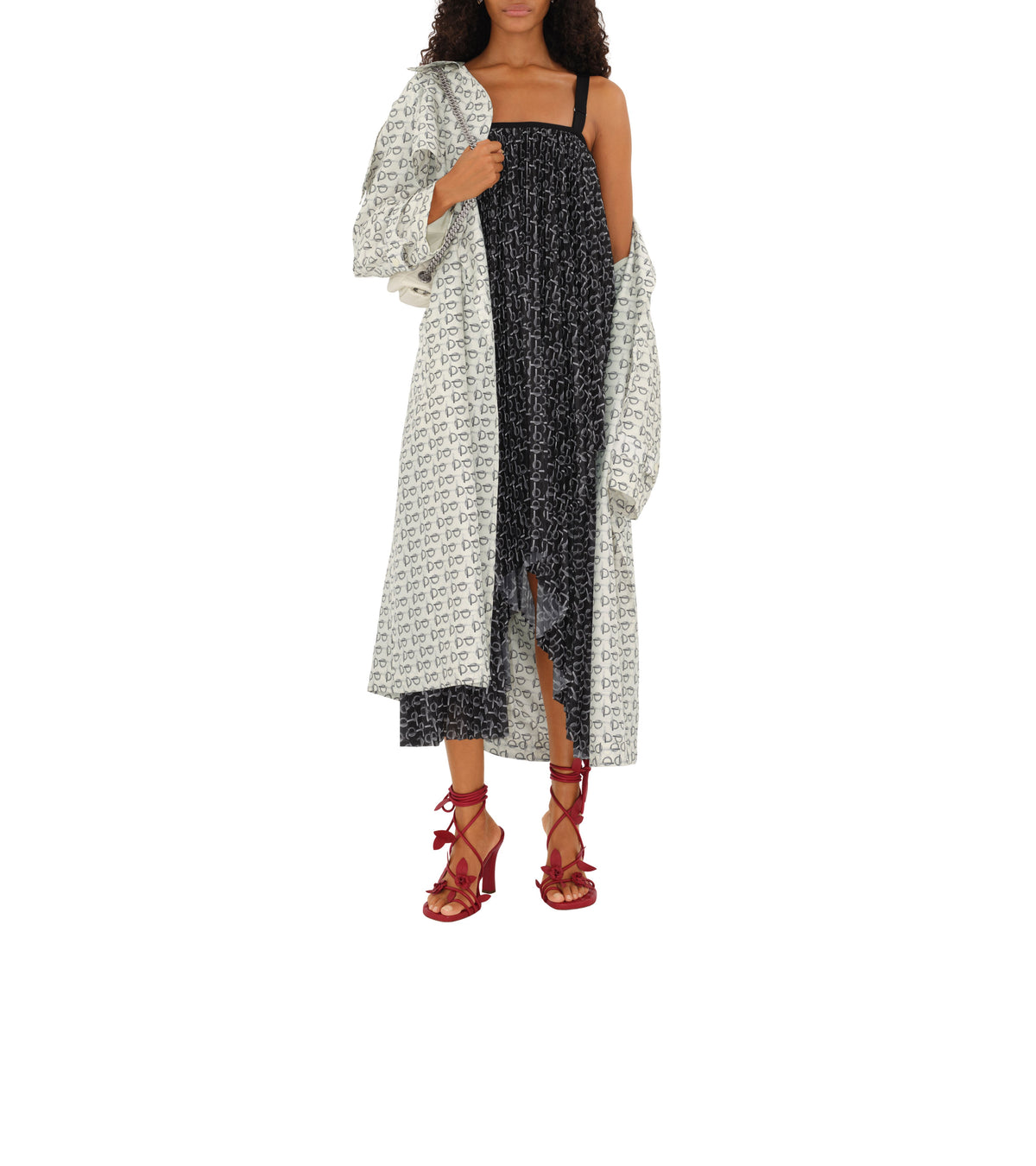W D BREASTED COAT MOTIF IP BLANC