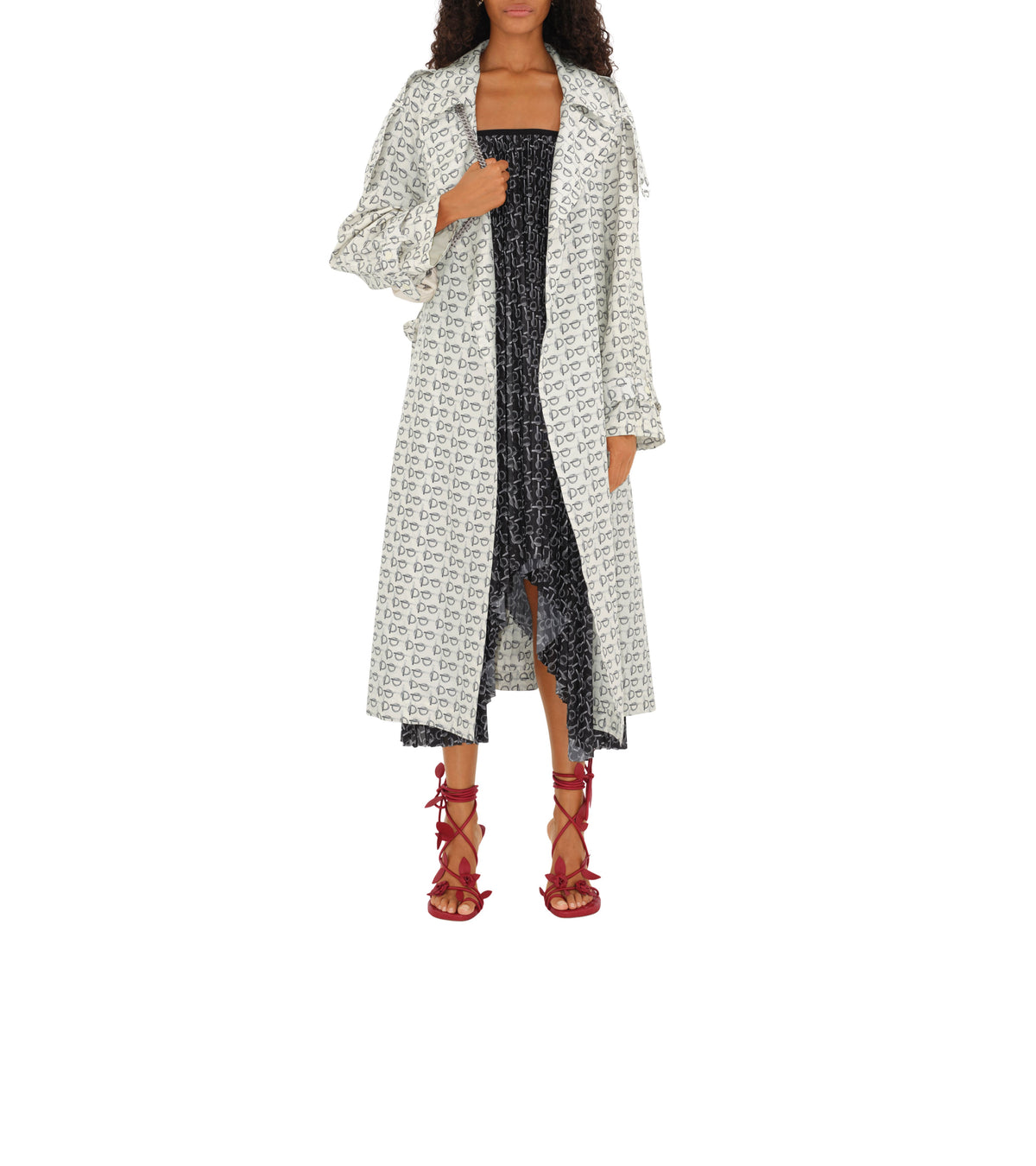 W D BREASTED COAT MOTIF IP BLANC