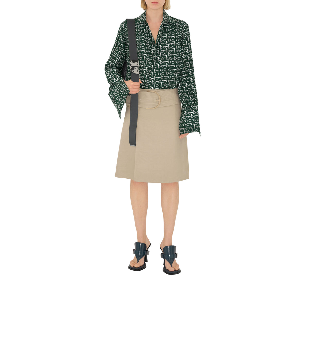 W SHIRTS ARGENT / VERT