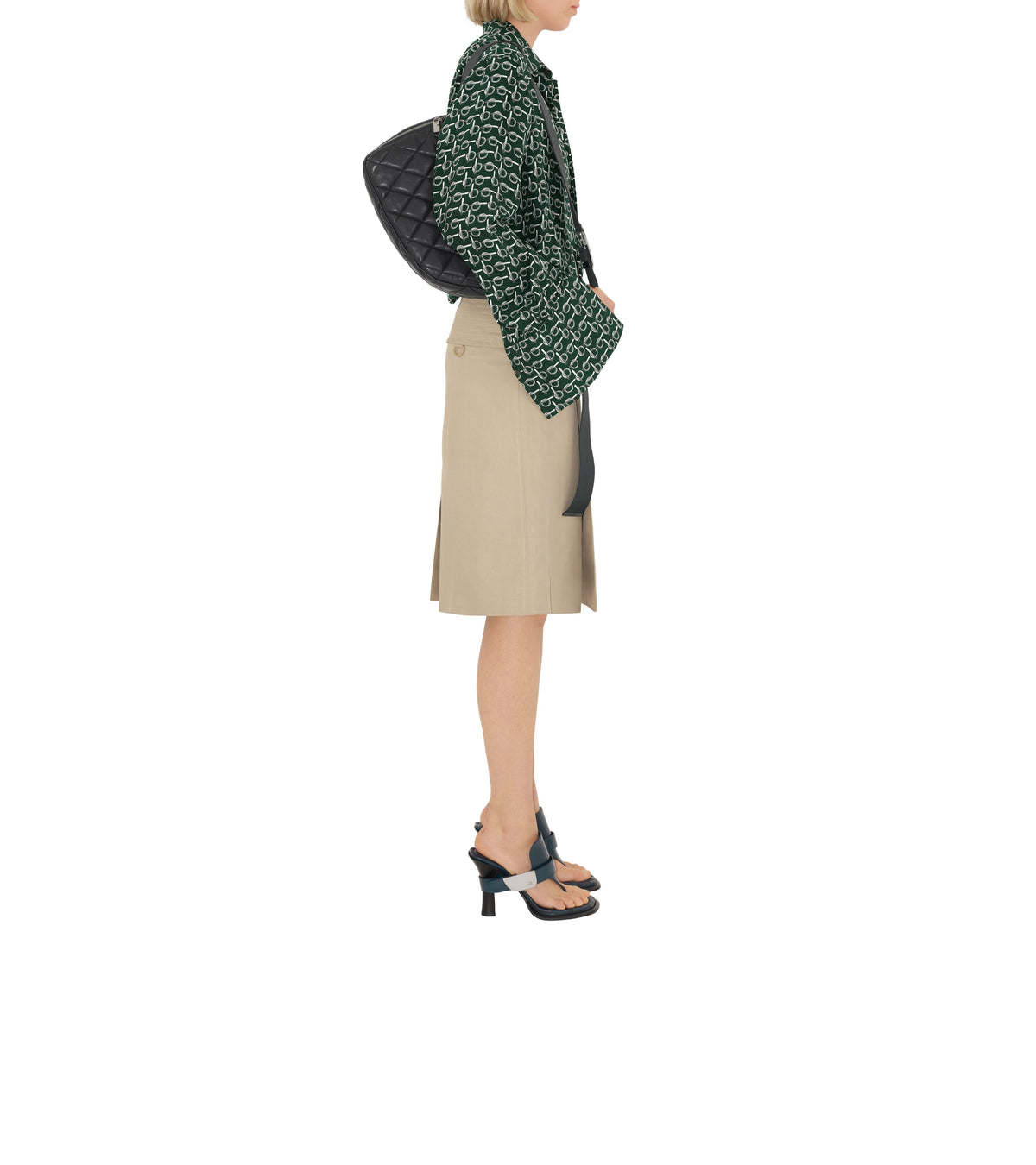 W SHIRTS ARGENT / VERT