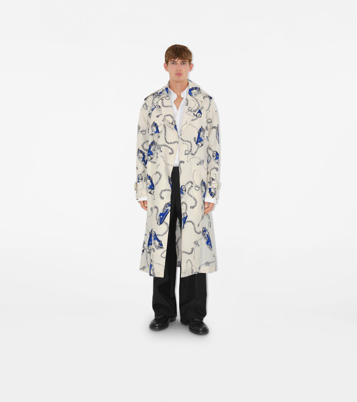 M D BREASTED COAT Chevalier/Sel (motif IP)