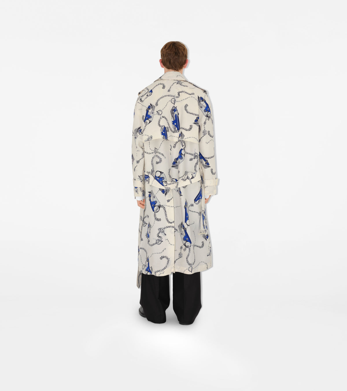 M D BREASTED COAT Chevalier/Sel (motif IP)