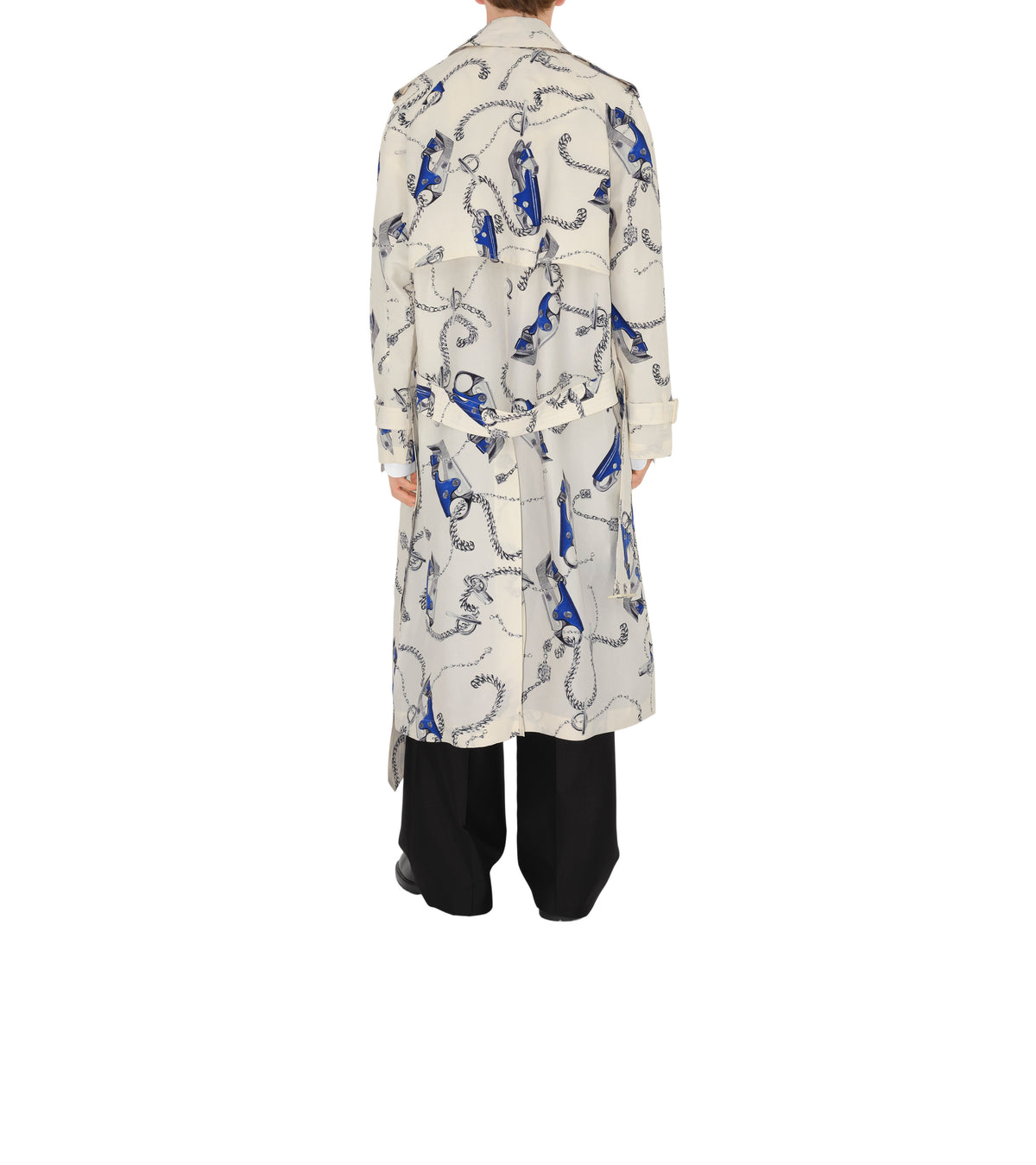 M D BREASTED COAT Chevalier/Sel (motif IP)