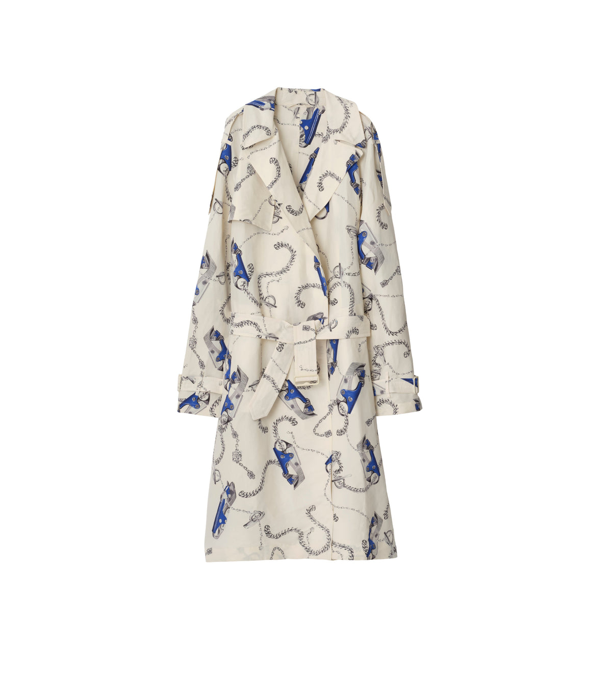 M D BREASTED COAT Chevalier/Sel (motif IP)