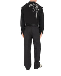 M CASUAL TROUSERS ARGENT/NOIR