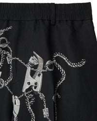 M CASUAL TROUSERS ARGENT/NOIR