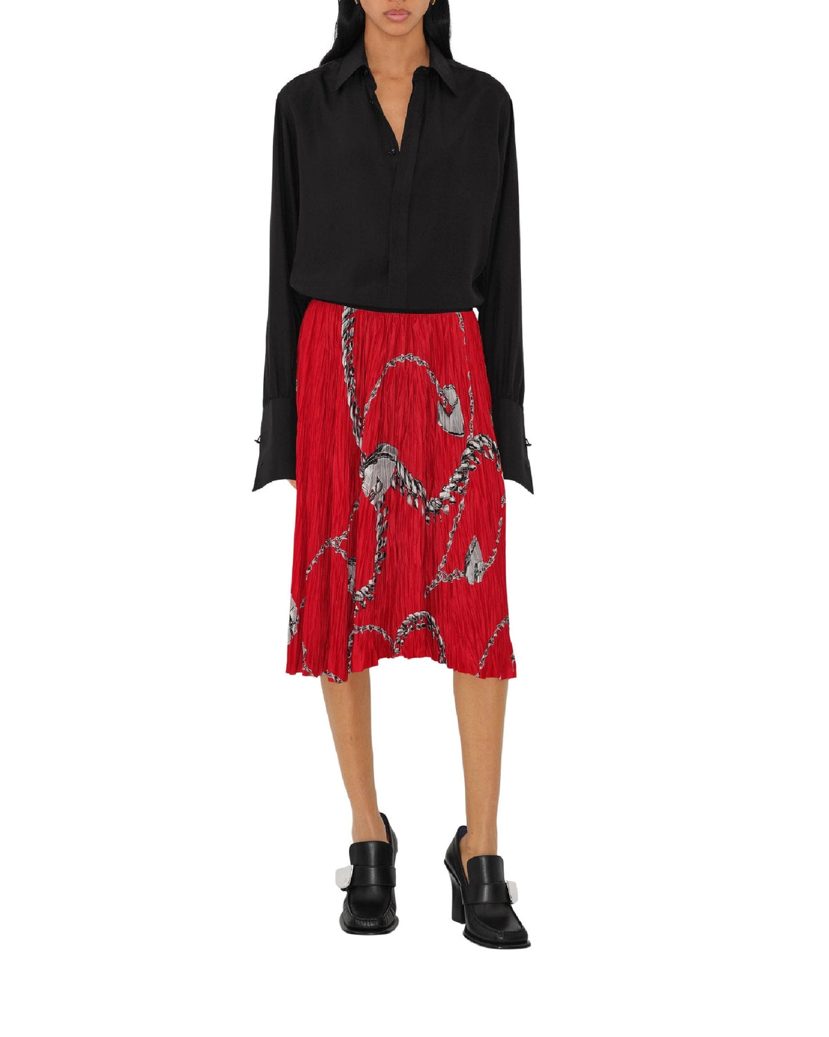 W SKIRTS EVENING SILVER/RED
