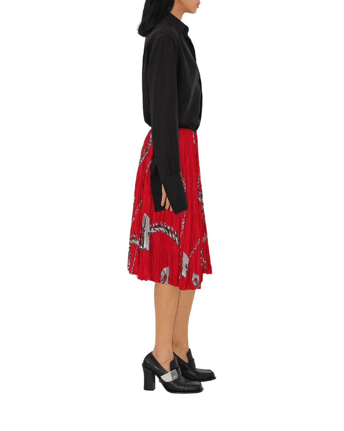 W SKIRTS EVENING SILVER/RED