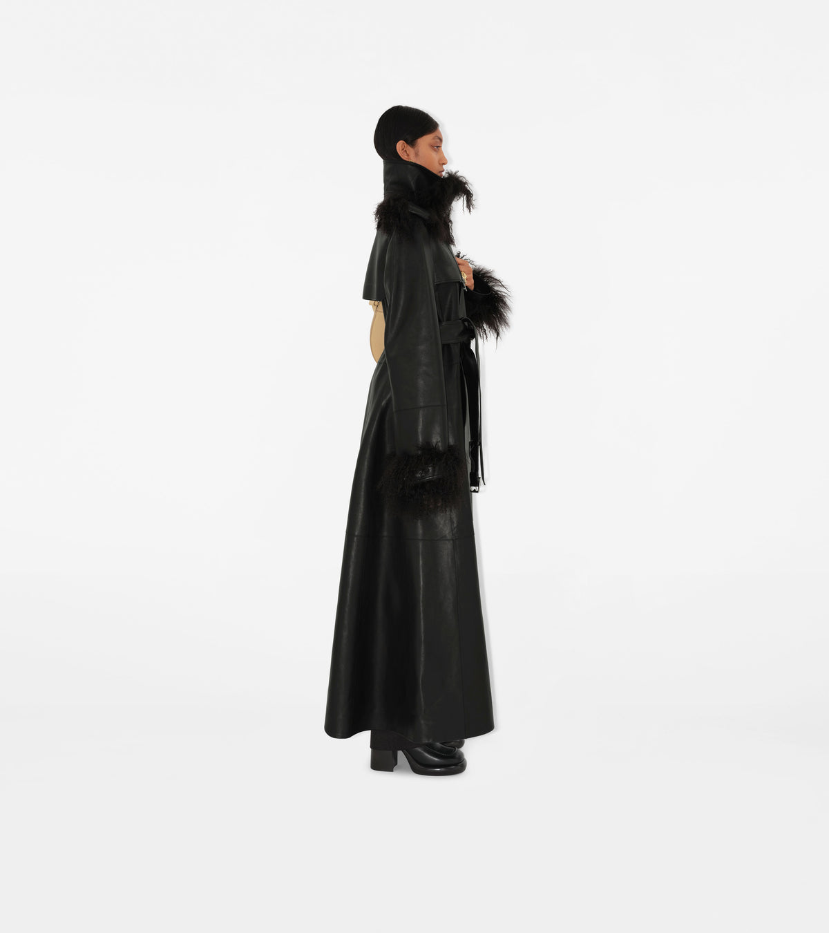 W D BREASTED COAT NOIR