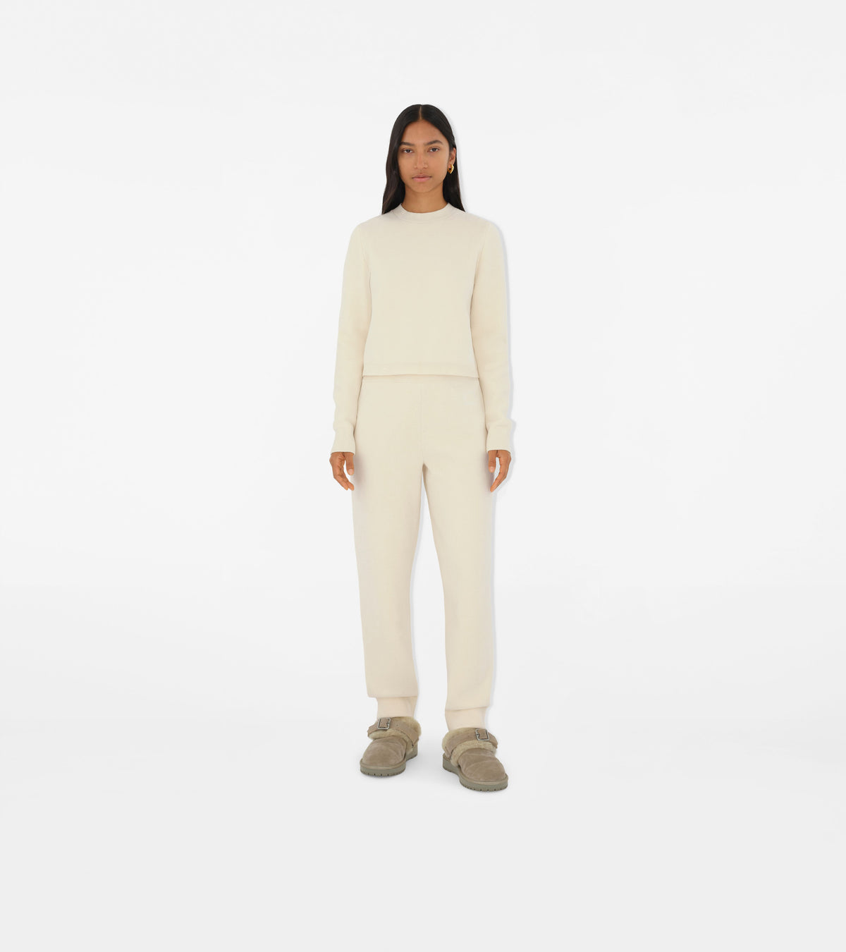 W KNIT TROUSERS NEIGE