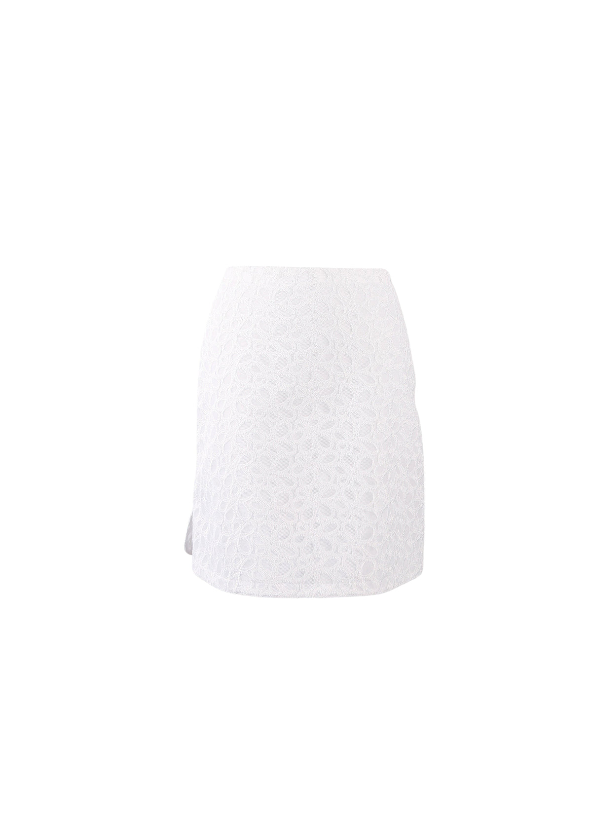 Fully embroidered short skirt - White