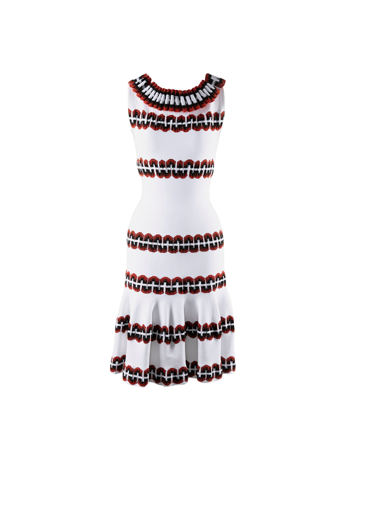 Mesh Farandole sleeveless dress - White