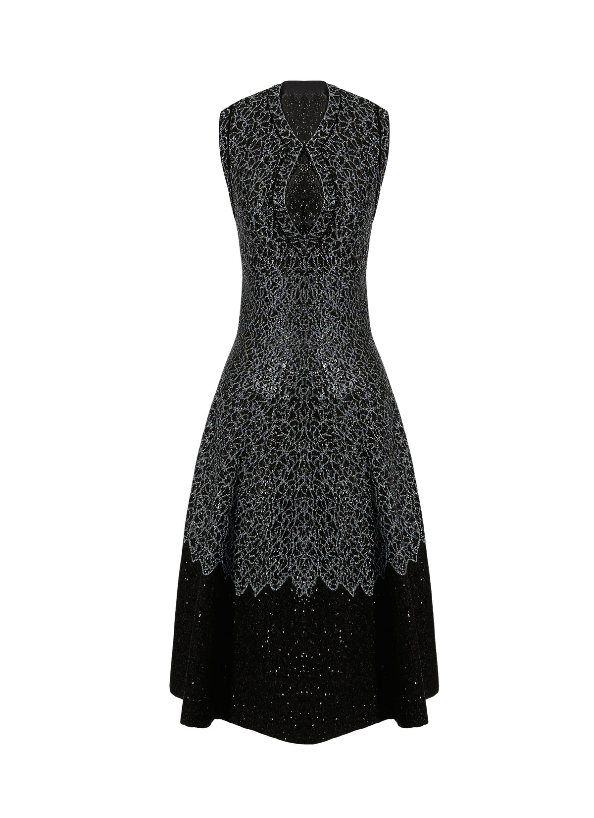 Jungle sleeveless knit dress - Black & Blue