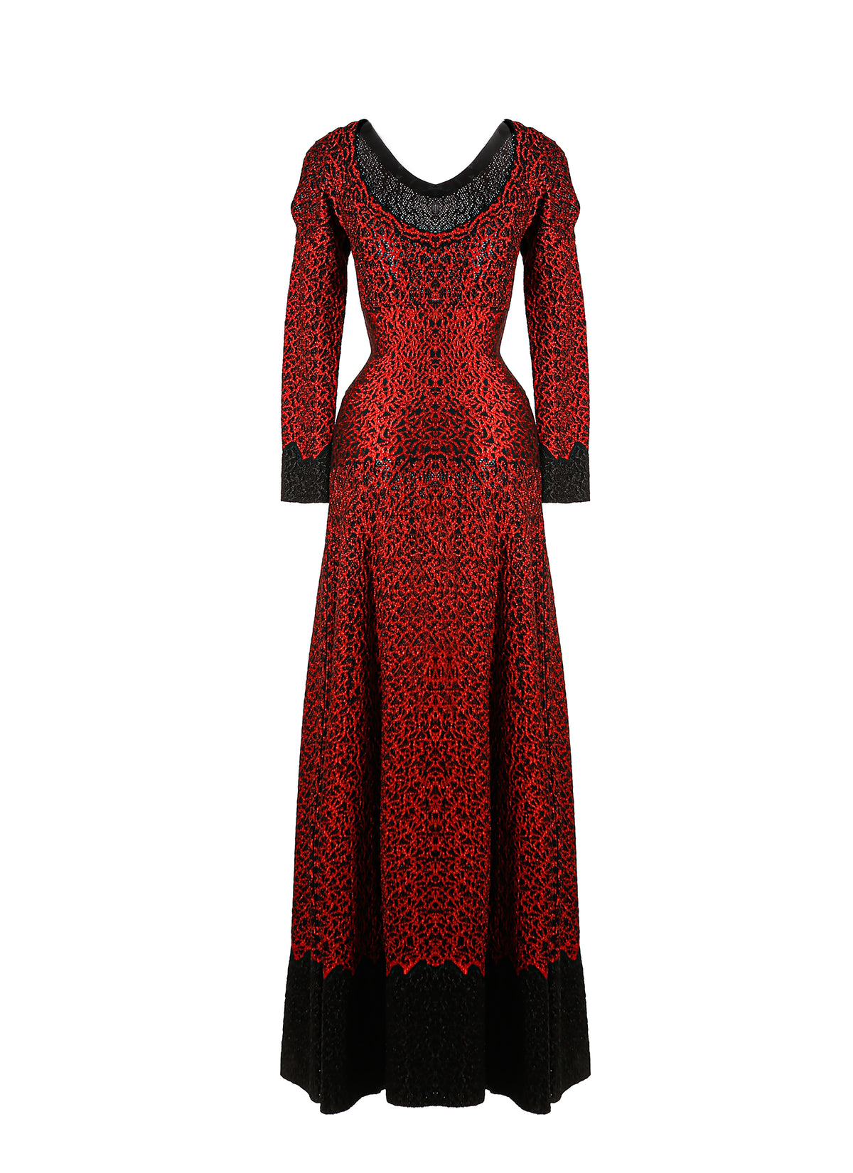 Jungle long sleeve dress - Black & Red