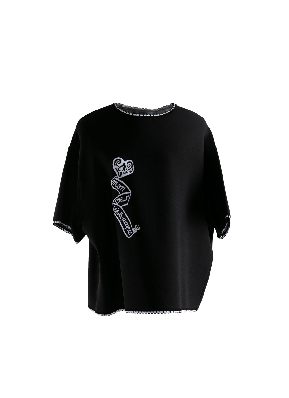 Short-sleeved jumper - Black & White