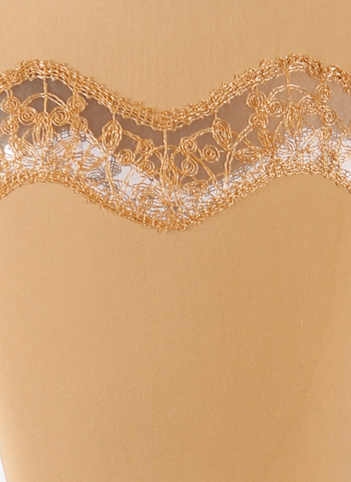 Sleeveless lace dress - Chamois