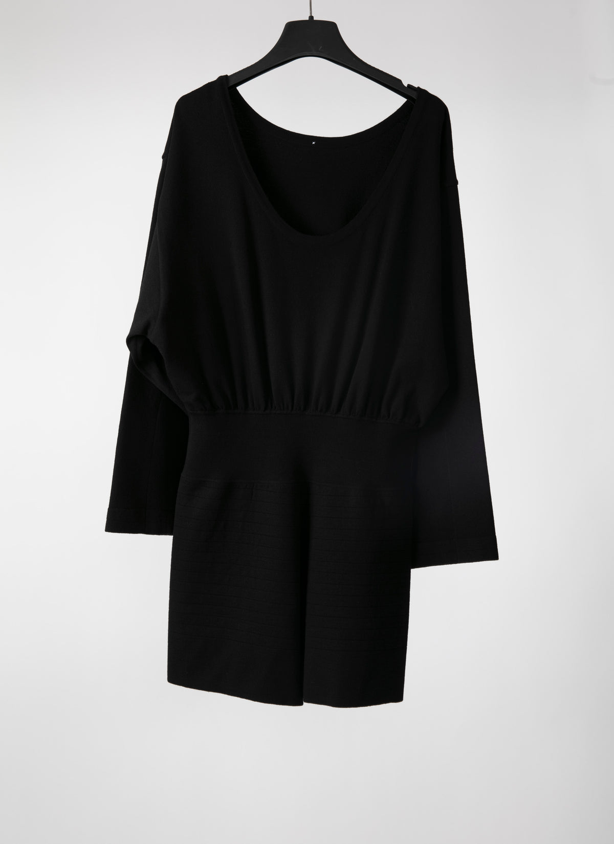 Long-sleeved jumpsuit in wool - Black intense
