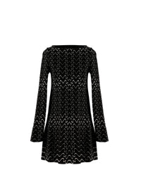 Tunique à manches longues Filigrane en laine - Noir & Blanc