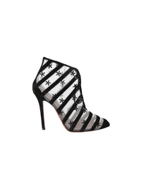Embroidered boots 110 - White & Black
