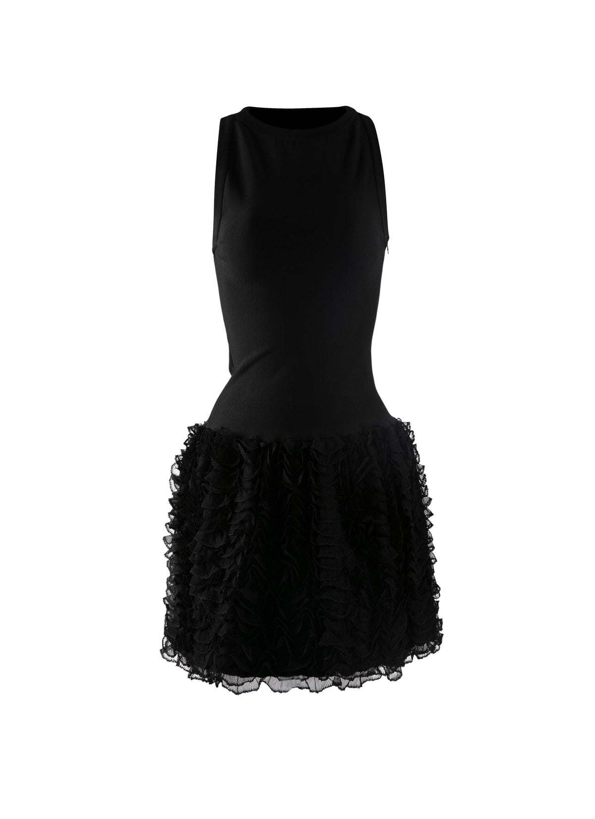 Mini robe sans manches Houpette - Noir