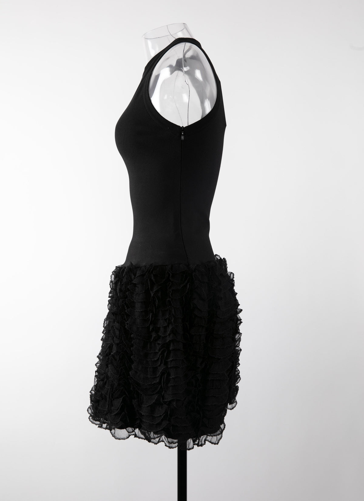 Mini robe sans manches Houpette - Noir