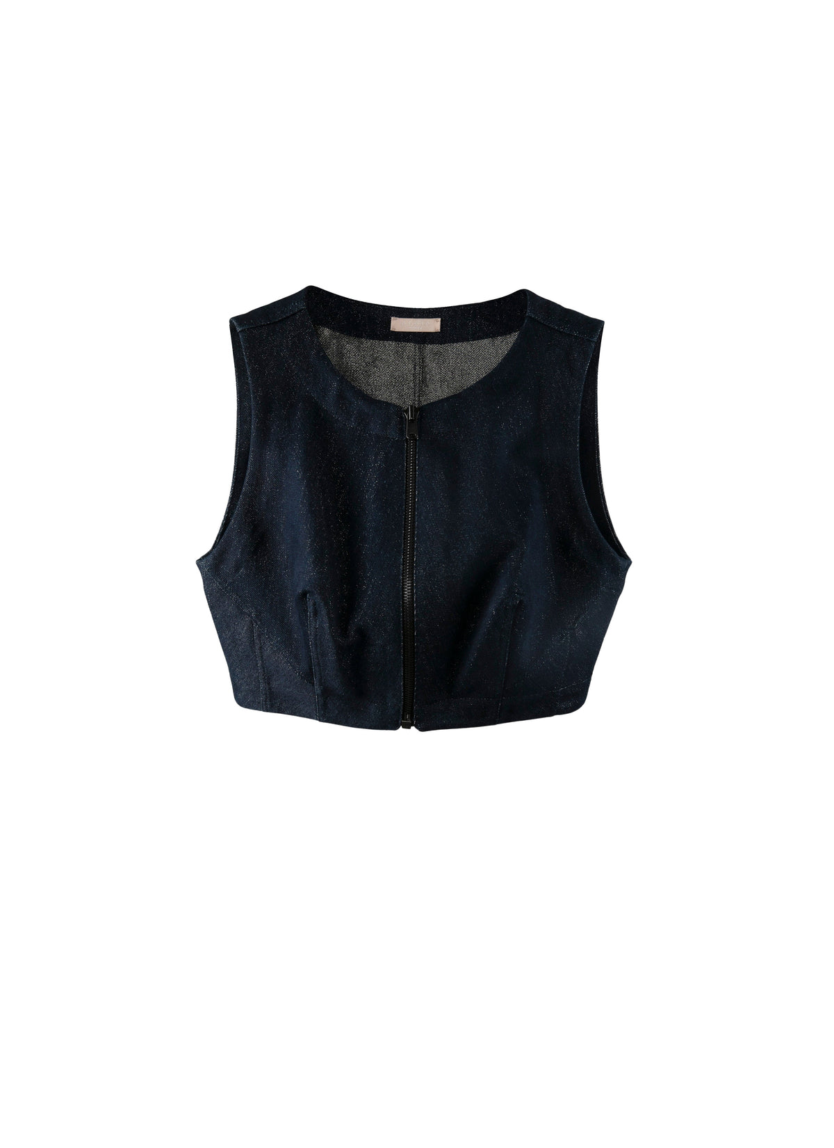 Top sans manches en denim - Argent
