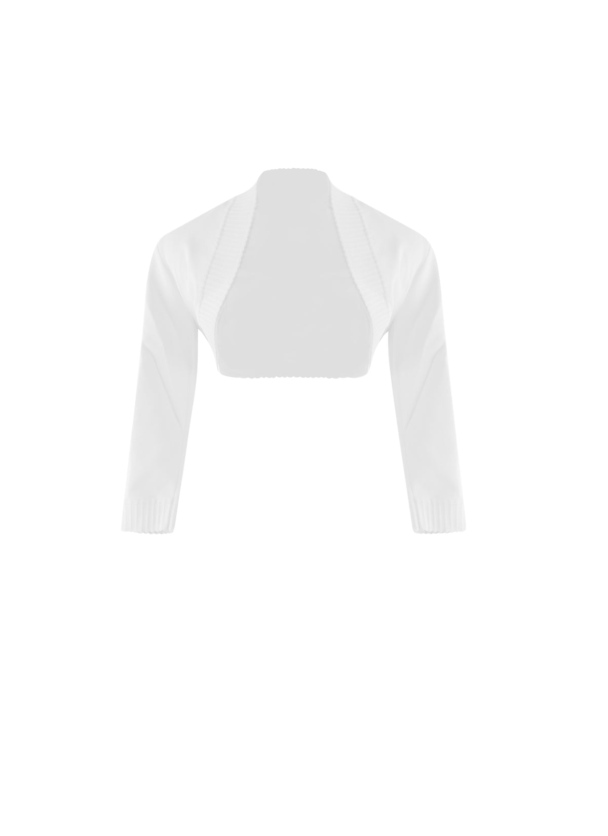 Knitted Trianon 3/4-sleeve bolero - White
