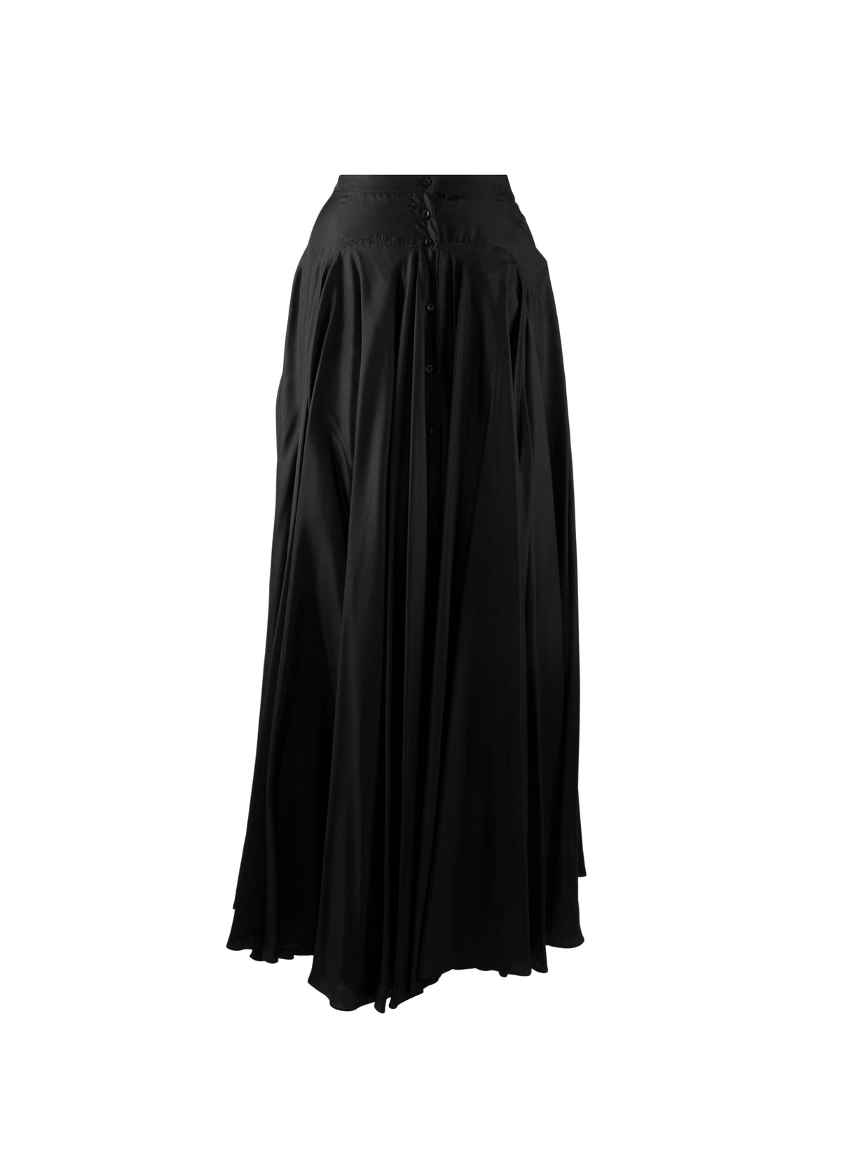Jupe longue boutonnée détail couture - Noir intense