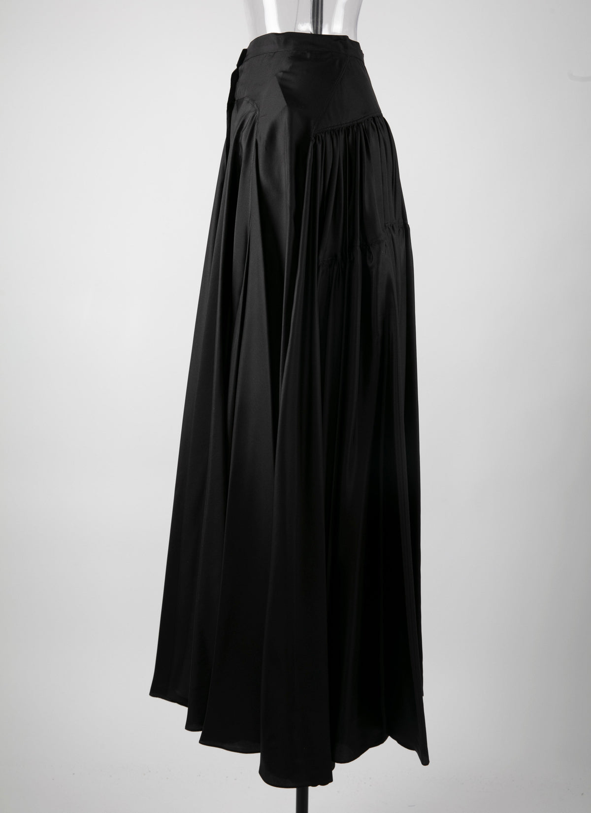 Jupe longue boutonnée détail couture - Noir intense