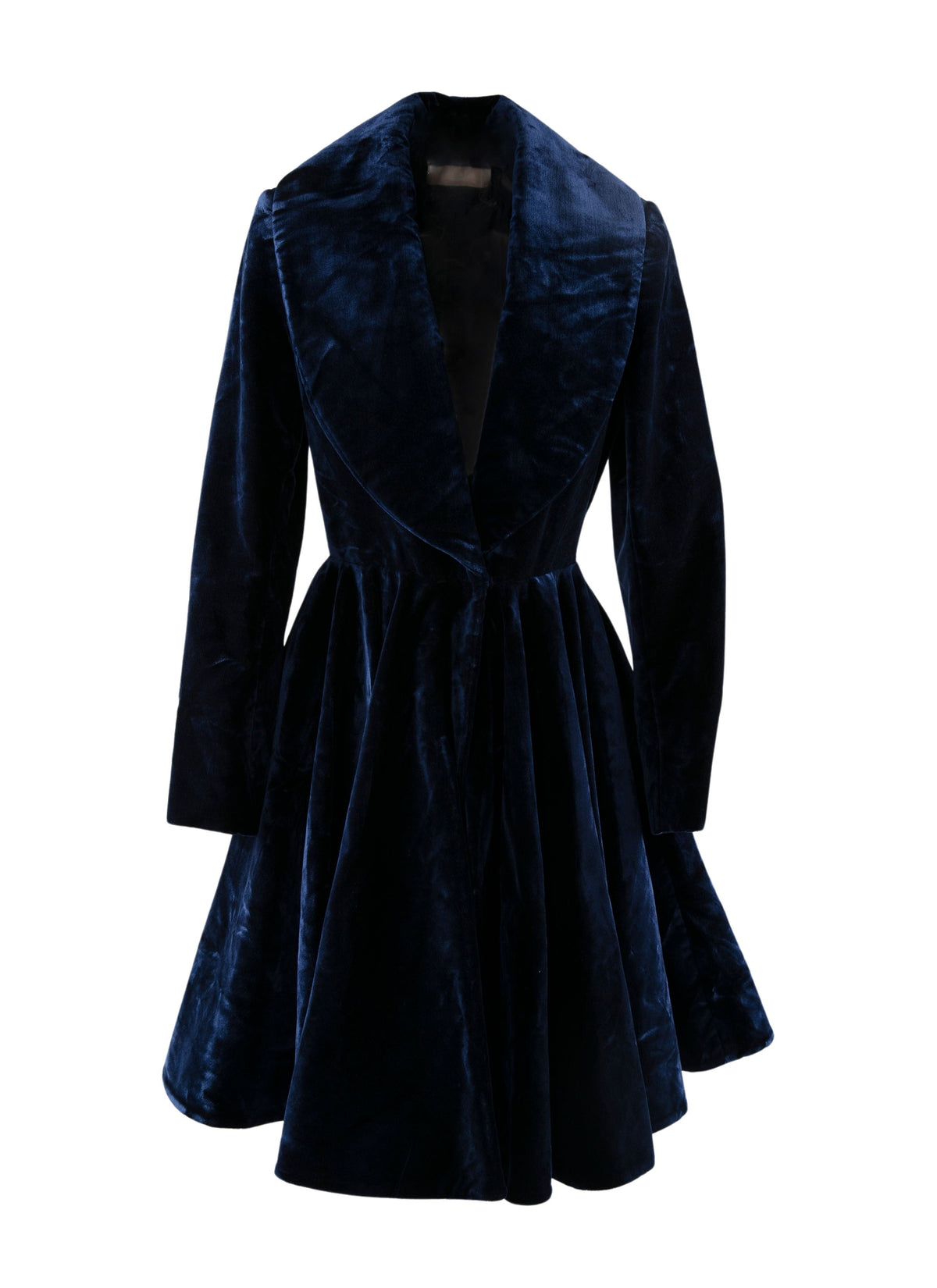 Manteau en velours évasé - Bleu Royal