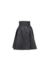 Leather Dalmatian Skirt - Black