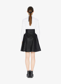Leather Dalmatian skirt - Black