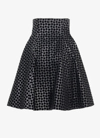 Leather Dalmatian Skirt - Black