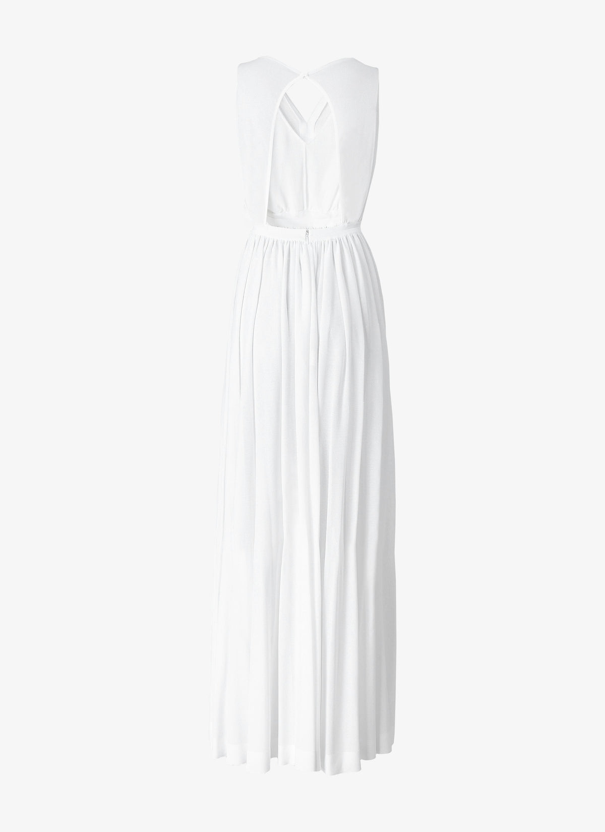 Open back draped fluid maxi dress - White