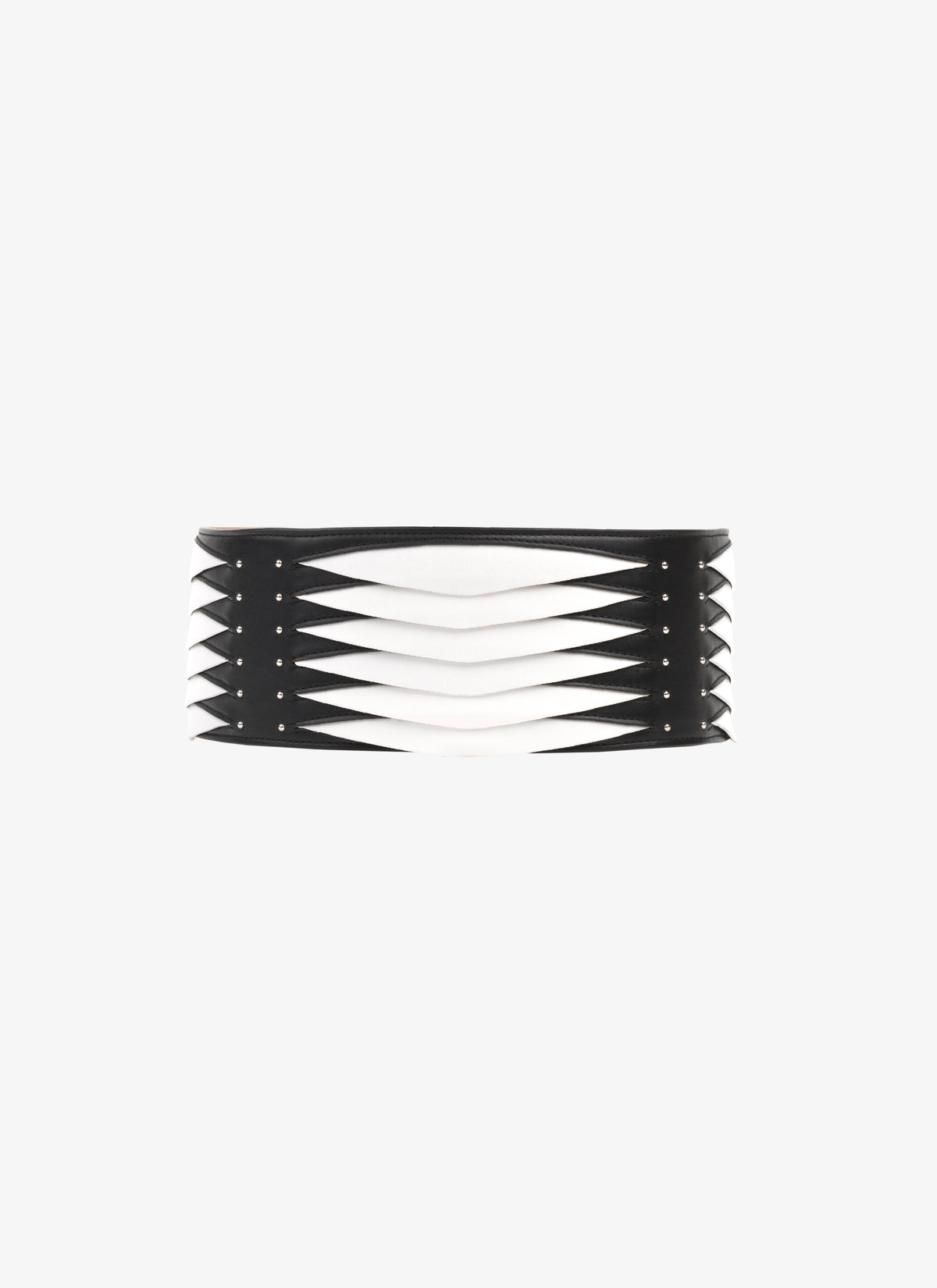 Ceinture graphique en cuir - Noir & Blanc